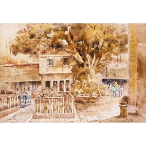 Farrukh Naseem, 15 x 22 Inch, Watercolor On Paper, Cityscape Painting,AC-FN-101